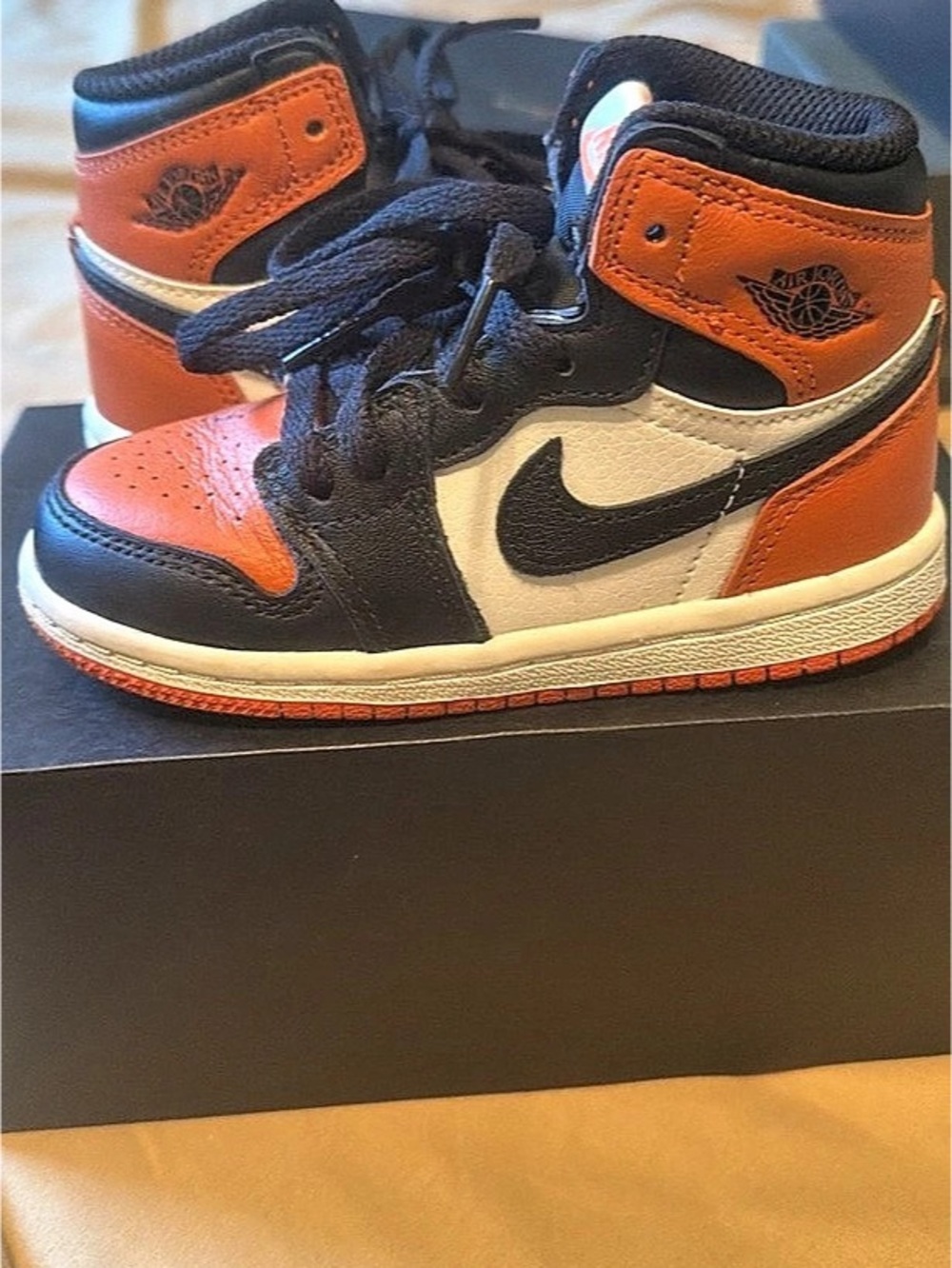Nike Air Jordan 1 High Top Sneakers in Orange & Black Like New